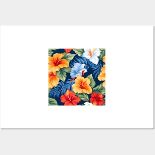 Hibiscus Flowers Pattern 14 Posters and Art